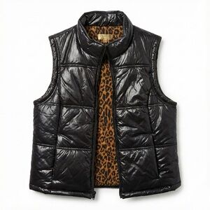 Princess Vera Wang Black Vest with Leopard Print
